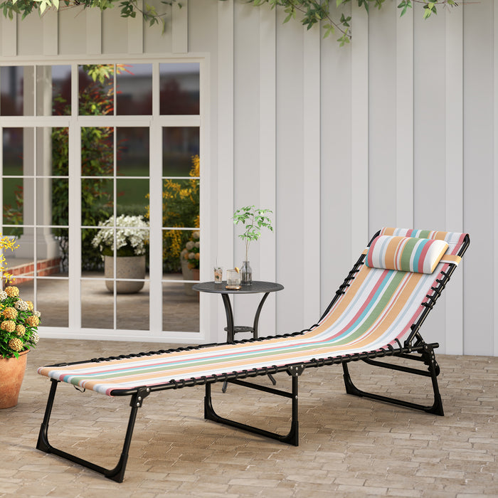 Outsunny Outdoor Folding Lounge Chair, Multicoloured