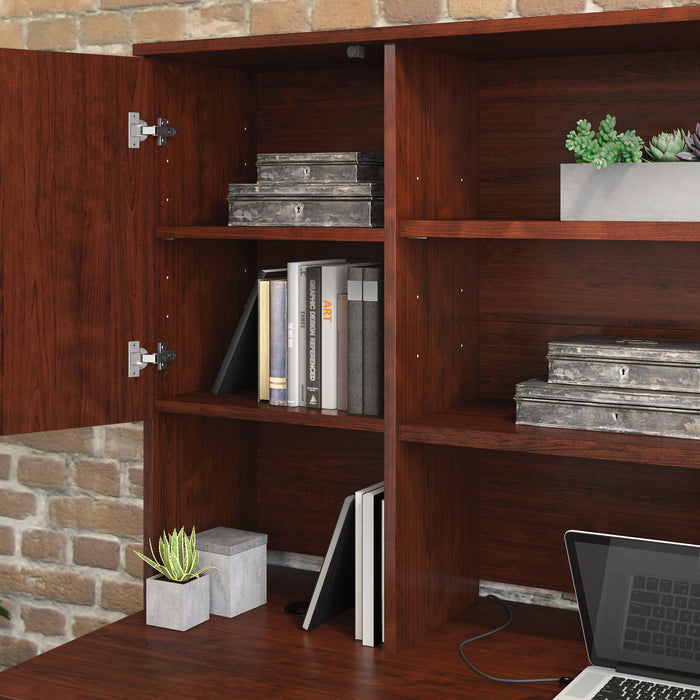 Affirm 71.10\" Commercial Grade Storage Hutch with 2 Cabinets - Classic Cherry