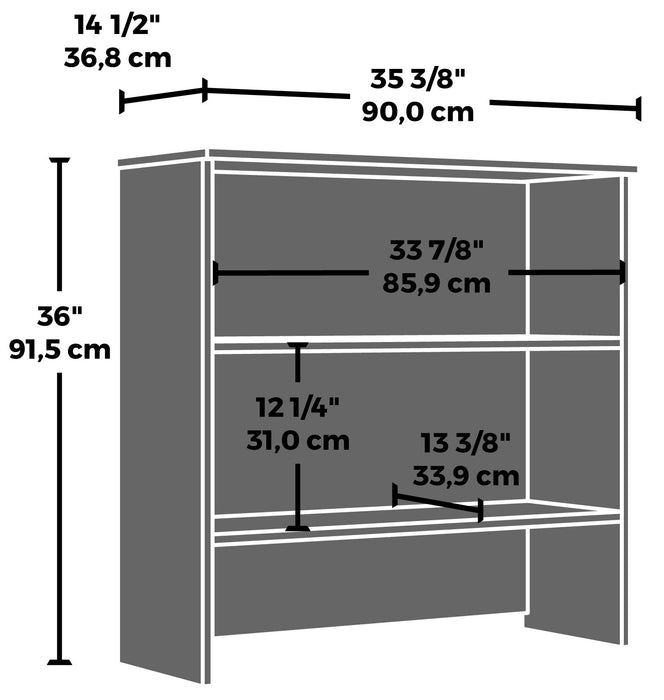 Affirm 35.43\" Commercial Grade Bookcase Hutch - Noble Elm