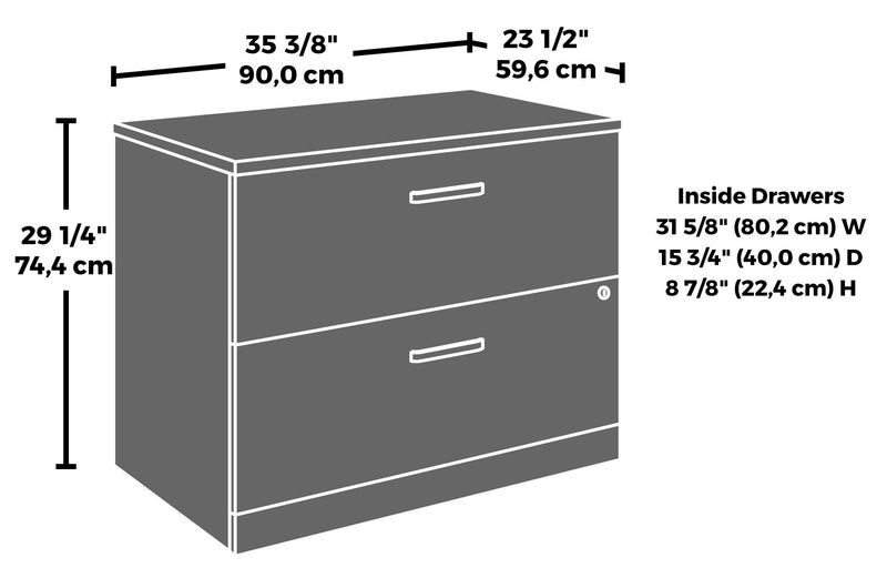 Affirm 35.43\" Commercial Grade 2-Drawer Filing Cabinet - Noble Elm