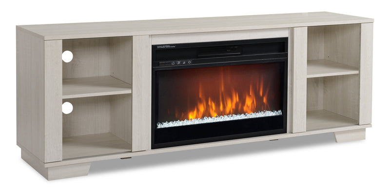 Antoni 62\" Modern Electric Fireplace TV Stand with Storage and Cable Management for TVs up to 70\"- White