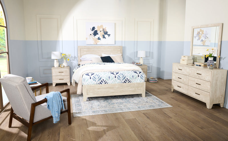 Arbor Panel Bed, Driftwood White - Full Size