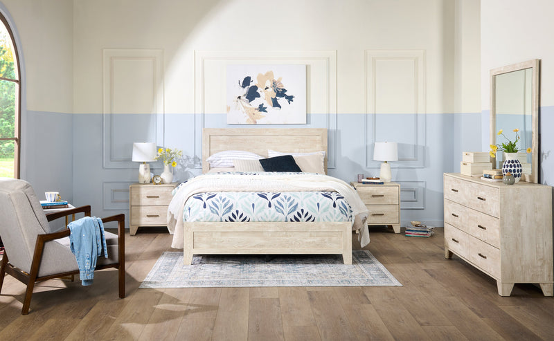 Arbor Panel Bed, Driftwood White - Full Size
