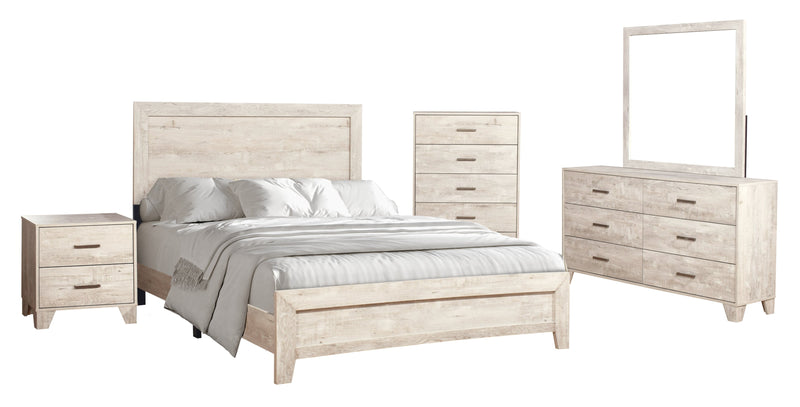 Arbor Panel Bed, Driftwood White - Full Size