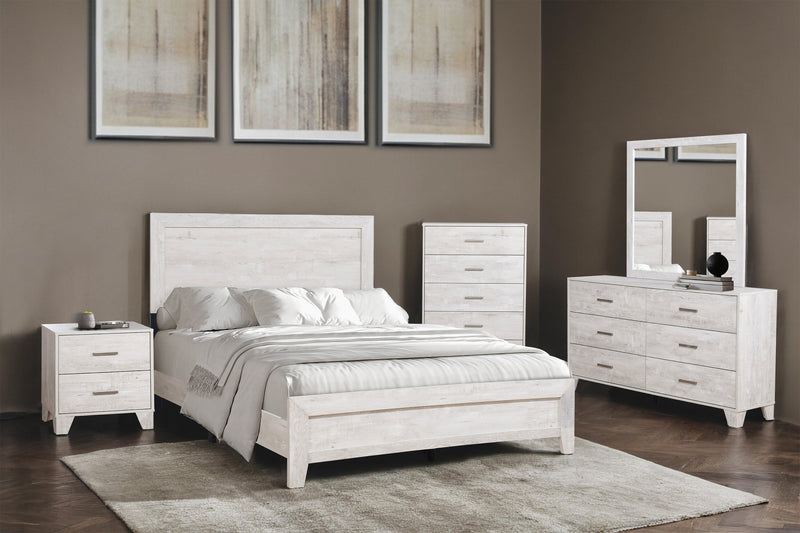 Arbor Panel Bed, Driftwood White - Queen Size