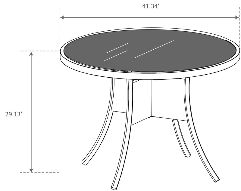 Arizona Outdoor Patio Table - Hand-Woven Resin Wicker, Round Tempered Glass Table Top, UV & Weather Resistant - Black