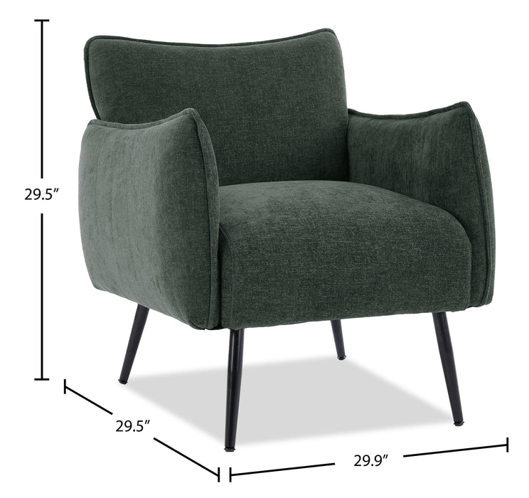 Arlo 29.5\" Linen-Look Fabric Accent Chair – Green