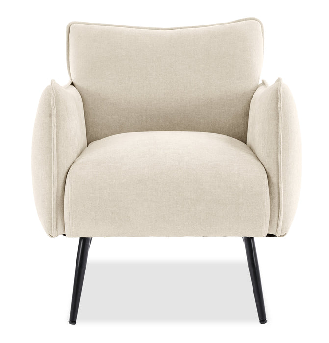 Arlo 29.5\" Linen-Look Fabric Accent Chair – Taupe