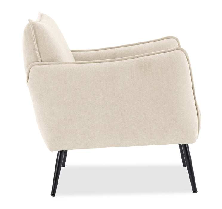 Arlo 29.5\" Linen-Look Fabric Accent Chair – Taupe