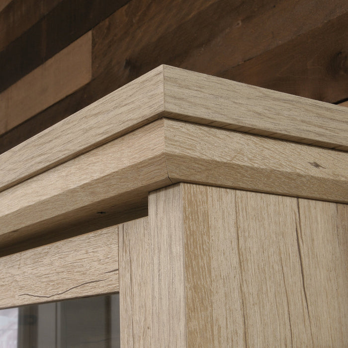 Aspen Post 65.12\" Commercial Grade Office Hutch with 2 Glass Doors - Prime Oak