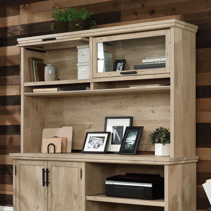 Aspen Post 65.12\" Commercial Grade Office Hutch with 2 Glass Doors - Prime Oak