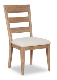 Aspen Dining Chair with Fabric Seat, Slat-Back - Natural 