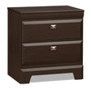["Yorkdale Bedside 2-Drawer Nightstand, 23.5\"W x 24.7\"H, Made in Canada - Brown"]