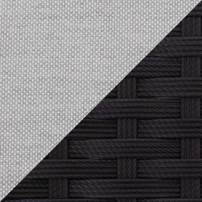 Barbados Armless Outdoor Patio Chair - Hand-Woven Resin Wicker, UV & Weather Resistant - Black/Grey