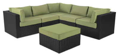 Barbados 6-Piece Patio Set with Ottoman – Green  | Ensemble Barbados 6 pièces pour la terrasse avec pouf - vert