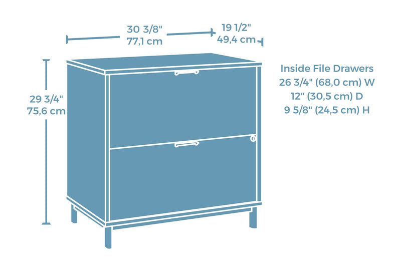 Bergen Circle 30.35\" Commercial Grade 2-Drawer Filing Cabinet - Natural Wood 