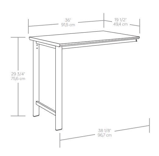 Bergen Circle Commercial Grade 35\" x 20\" Office Desk Return