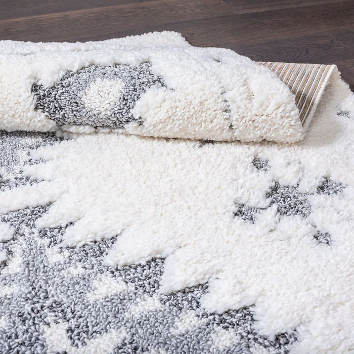Lola Diamond Grey Shag Area Rug - 2'7\" x 8'