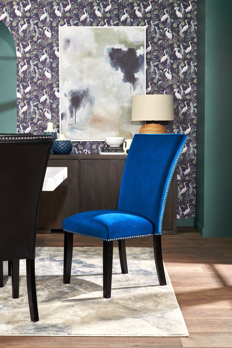 Cami Dining Chair with Velvet Fabric - Blue