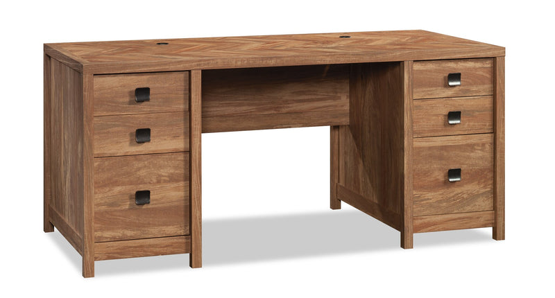Cannery Bridge 66\" Commercial Grade Executive Office Desk with 6-Drawers - Brown