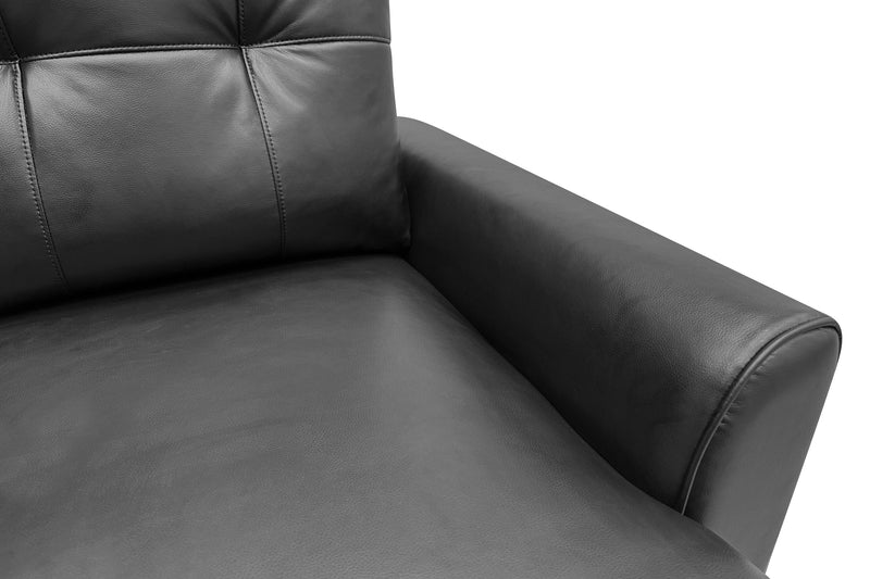 Carter 2-Piece Right-Facing Leather-Look Fabric Sleeper Sectional with Storage Chaise - Black