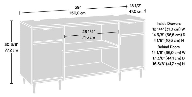 Clifford Place 59.06\" Commercial Grade Credenza - Natural Maple