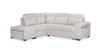 Coast 3-Piece Left-Facing Ivory White Fabric Sleeper Sectional with Storage Chaise and Storage Armrest