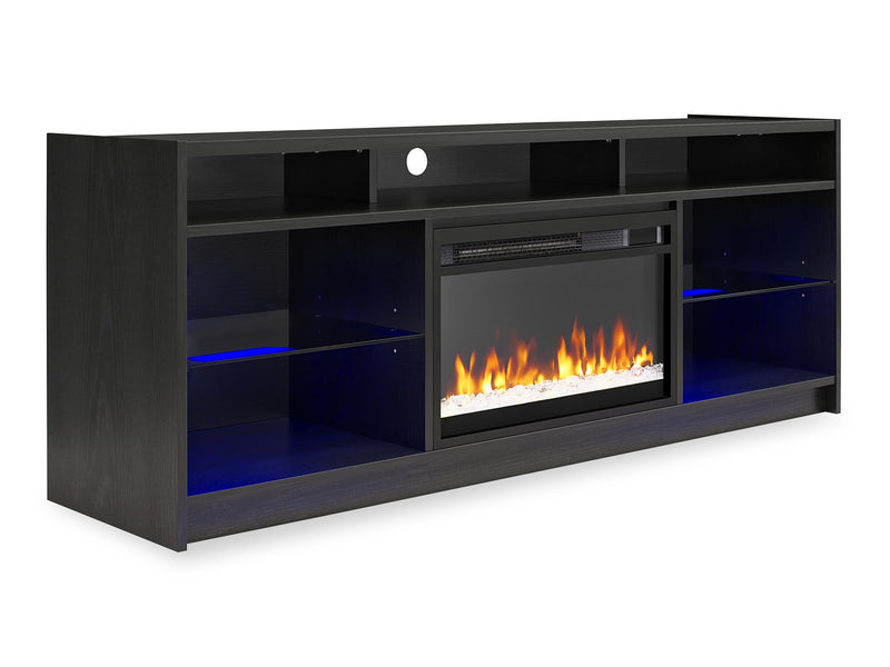 Ameriwood Home Luna Electric Fireplace TV Stand for TVs up to 65\" - Black Oak