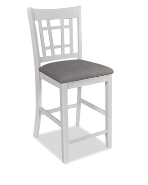 Dena Counter-Height Dining Chair with Linen-Look Fabric -  Dove Grey