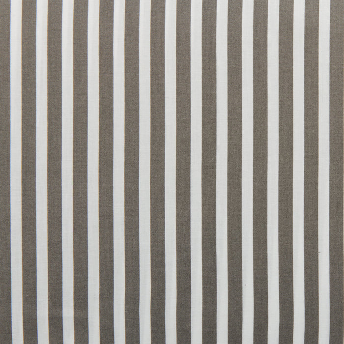 Striped 3-Piece Twin Cotton Sheet Set - Dark Grey