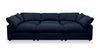 Eclipse Modular 6-Piece Linen-Look Fabric Pit Sofa Sectional with Reversible Feather Down Cushions - Navy Blue