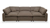 Eclipse Modular 6-Piece Linen-Look Fabric Pit Sofa Sectional with Reversible Feather Down Cushions - Slate Grey