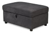 Element Linen-Look Storage Ottoman - Grey