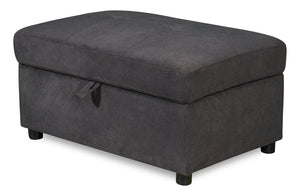 Element Linen-Look Storage Ottoman - Grey