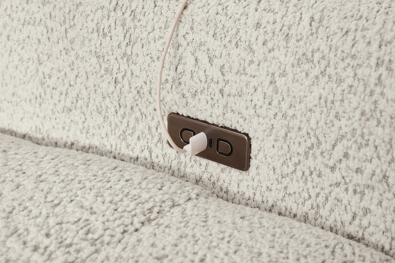 Scott Living Elevate Modular 7-Piece Left-Facing Chenille Fabric Power Sliding Sectional with Storage - Beige