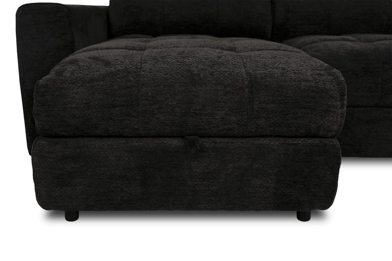 Scott Living Elevate Modular 3-Piece Left-Facing Chenille Fabric Power Reclining and Sliding Sectional - Ebony