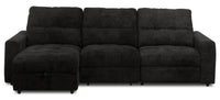 Scott Living Elevate Modular 3-Piece Left-Facing Chenille Fabric Power Reclining and Sliding Sectional - Ebony 