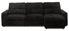 Scott Living Elevate Modular 3-Piece Right-Facing Chenille Fabric Power Reclining and Sliding Sectional - Ebony