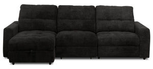 Scott Living Elevate Modular 3-Piece Left-Facing Chenille Fabric Power Reclining Sectional – Ebony