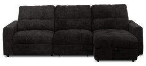 Scott Living Elevate Modular 3-Piece Right-Facing Chenille Fabric Power Reclining Sectional – Ebony