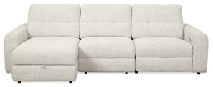 Scott Living Elevate Modular 3-Piece Left-Facing Chenille Fabric Power Reclining and Sliding Sectional - Beige