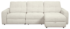 Scott Living Elevate Modular 3-Piece Right-Facing Chenille Fabric Power Reclining and Sliding Sectional - Beige