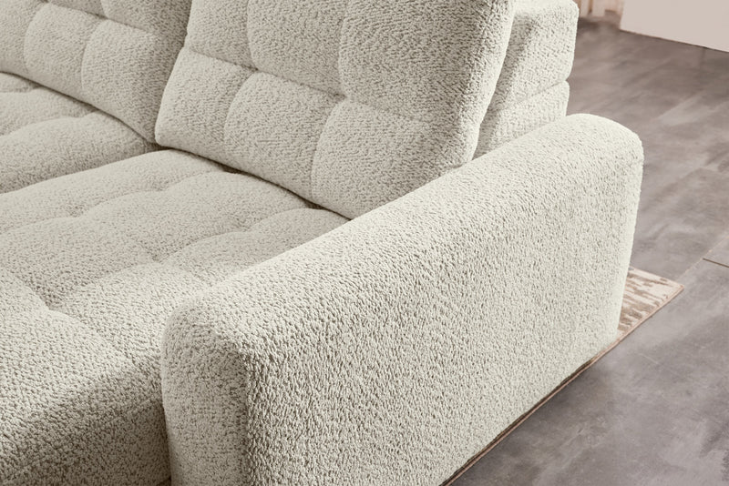 Scott Living Elevate Modular 4-Piece Chenille Fabric Power Sliding Sectional with Two Storage Chaises - Beige