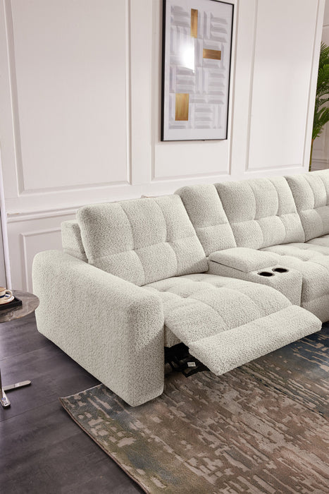 Scott Living Elevate Modular 7-Piece Right-Facing Chenille Fabric Power Reclining and Sliding Sectional - Beige