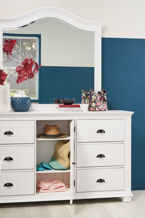 Ella Bedroom 6-Drawer & Cabinet Dresser, 63\"W x 36\"H - White