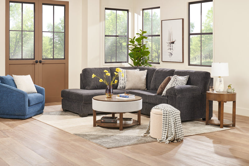 Elroy 20\" Rustic Round End Table with Storage and Shelf - Brown and Grey Wood