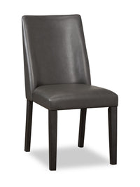 Emery Dining Chair with Vegan-Leather Fabric - Brown 