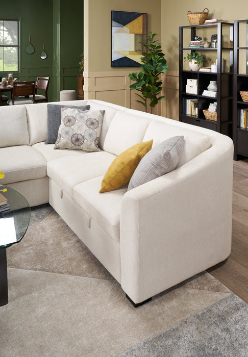 Envy 3-Piece Chenille Fabric Sectional - Almond Beige
