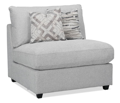 Scott Living Evolve Modular 39.5" Linen-Look Fabric Armless Chair with Feather Down Cushions - Grey | Fauteuil modulaire sans accoudoirs Evolve de Scott Living de 39,5 po en tissu d’apparence lin avec coussins en duvet et plumes - gris clair