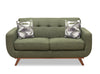 Freeman Linen-Look Fabric Loveseat - Avocado